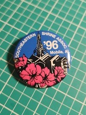 Vtg 1996 Southeastern Shrine Association Mobile Alabama Silver Tone Lapel Pin picture