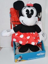 Mickey And Friends Minnie Mouse Throw and Knit Pillow Set  Brand New picture