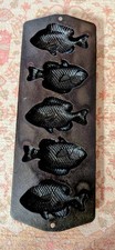 Vtg Lodge 5PP2 Cast Iron Perch Bluegill Fish Cornbread Pan Muffin Hushpuppy Mold picture