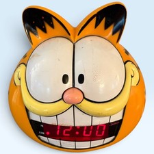 Vintage Garfield 1993 Sunbeam Talking Alarm Clock Model #887-109 Tested READ picture