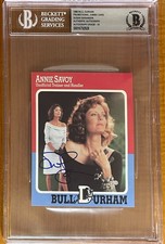 SUSAN SARANDON SIGNED 1988 BULL DURHAM PROMO CARD BAS BGS AUTHENTIC 10 AUTO picture