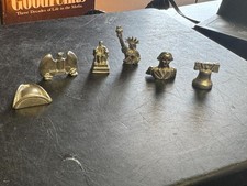 Vintage Unknown Metal Patriotic Miniature Game Pieces / Souvenirs - rare picture