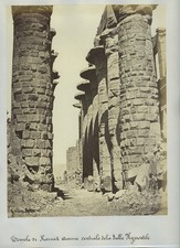 Temple Karnak Avenue Centrale Salle Hypostyle Egypt Ruins c1870s VTG Photo picture