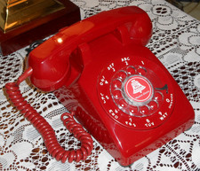 EXCELLENT VINTAGE WESTERN ELECTRIC RED HOT CLASSIC ROTARY DIAL DESK PHONE WORKS picture