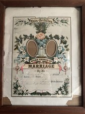 1882 Antique Crider Bro Marriage Certificate UNUSED picture