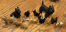 vintage scottish terrier figurine Collection Lot Of 12 Pieces Glass Iron Ceramic picture