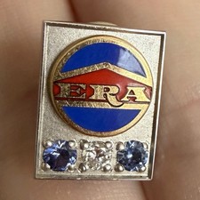 Vintage 14K White Gold ERA Real Estate Achievement Pin with Diamond & Sapphires picture