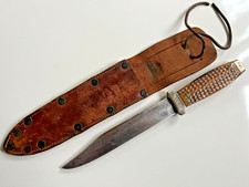 Vintage Case Tested XX Fixed Blade Knife Jigged Bone Handle Sheath 1920-1940 picture