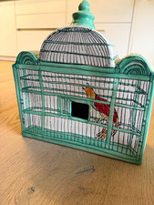 Molly Hatch signed Trompe-l'Oeil Ceramic Birdhouse BirdCage picture