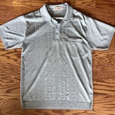 VTG 50' 60's FUSHI Silk Textured Knit Gray ROCKABILLY Short Sleeve Shirt size 50 picture