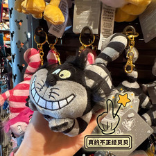 Authentic HongKong Disney Black Cheshire Cat Cute Plush Keychain Gift New picture