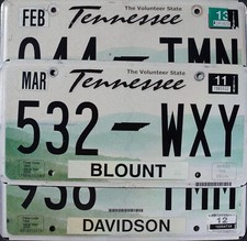 One Random TENNESSEE LICENSE PLATE Rolling Hills Green Flat License Plate Tags picture