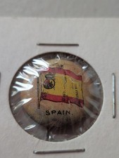 Antique 1910s Spain Flag Pinback Button Sheffield Sealect A Milk Dairy Premium picture