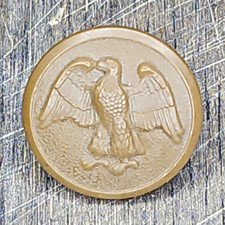 Vintage WWII US Army Olive Drab Plastic Overcoat Button Eagle Wire Shank picture