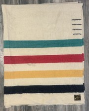 VTG EARLY'S WHITNEY POINT ENGLISH WOOL BLANKET 88 x 68  Read Multi Colored picture
