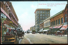 1910 First Street Scene Looking South San Jose CA Vintage Postcard A2217 picture