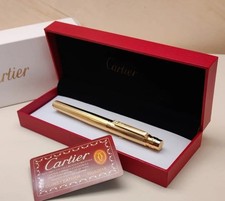 Cartier Santos Rollerball Pen Full Gold Luxury Writing Instrument With Box Gift picture