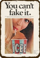 1968 ICEE Frozen Cola Drink Vintage-Look-Edge DECORATIVE REPLICA METAL SIGN picture