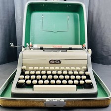 Vtg 1956 Royal Aristocrat Typewriter Hard Tweed Case RB3839828 Works Retro Decor picture