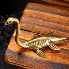 Vintage Loch Ness Monster Brass Figurine Antique Style Miniature Collectible Hom picture