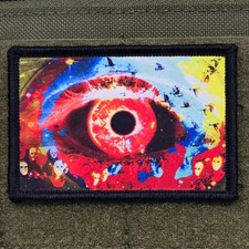 Crazy Eye Patch Psychedelic Hippie Moral Tactical Meme USA Hook & Loop 3x2 picture