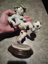 Guiseppe Armani 1982 Italian Boy Kicking Soccer Ball Made In Italy picture