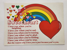 Vintage 1982 Postcard Sweetheart, Love letter, Unposted picture