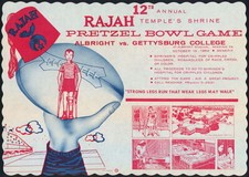 60s Shriners Placemat - Albright vs Gettysburg College Pretzel Bowl Benefit Game picture