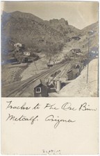 c. 1907 METCALF ARIZONA Tracks to Mine Ore Bins RPPC Photo Postcard picture