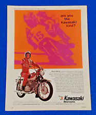 1968 KAWASAKI SAMURAI 250cc MOTORCYCLE ORIGINAL COLOR PRINT AD CLASSIC ART JAPAN picture