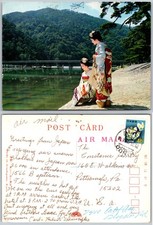 Continental Kyoto Japan Geisha by Riverside Postcard picture
