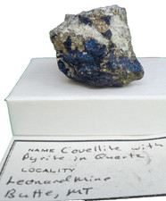 Covellite with pyrite in quartz specimen from butte MT USA picture