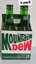 MTN Mountain Dew Real Sugar 12oz Glass Bottle 4 COUNT  Bd Apr 2027 picture