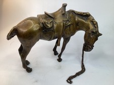 Vintage cast-metal horse 11.5” long  8” tall  (k5) picture