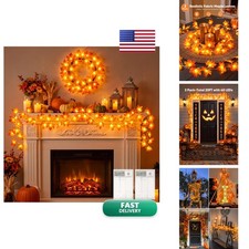 Brightown 2 Pack Fall Garland with Lights Total 20Ft 40LED picture