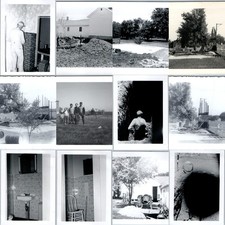 x12 LOT c1950s Construction House Building Snapshot Photos Fireplace Bathroom picture