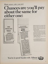 1965 Print Ad Allstate Insurance Founded by Sears Homeowners & Fire Policies  picture