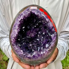 7.47LB Large Natural Amethyst geode quartz cluster crystal Egg specimen Healing picture