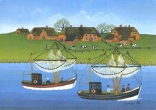 Renate Ai ~ Crab Fishing ~ Ausfahrt Zum Krabbenfang Art Artist Signed Postcard picture