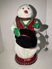 Rare Gemmy Red Green Vest Snowflake Spinning Snowman Snow Miser WORKS picture