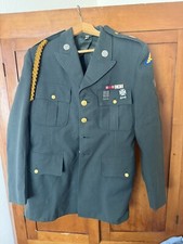 Vintage 1950’s Korean Era US Army Green Dress Uniform Jacket With Metals 42 L picture
