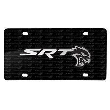 Dodge SRT Hellcat 3D Logo on Logo Pattern Black Aluminum License Plate picture
