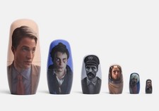PRESALE | A24 Primetime Collectible Robert Pattinson Wood Nesting Doll Set picture