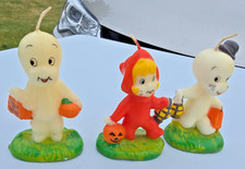 Complete Set of 3 Vintage Casper Friendly Ghost Halloween Candle Figurines picture