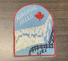 Vintage Niagara Falls Canada Embroidered  Souvenir Iron-On Patch Maple Leaf picture