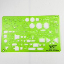 Rapidesign Electrical/Electronic Drafting Template 301 ANSI Y32.2 Plastic Neon picture