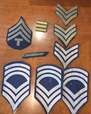 WWII US Army Rank Chevron Patch Lot Master Sergeant Technician Sergeant Vintage picture