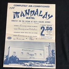 Mandalay Resort Motel Oceanfront 162st Ad Flyer Street Miami Beach Florida 1950s picture