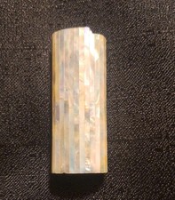 VINTAGE Mother of Pearl Shell BIC Lighter Case Ocean Cover Gift 1980s Old Stock picture