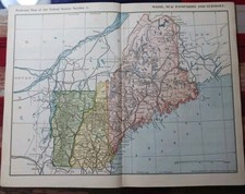 1895 Train Route Map Maine New Hampshire Vermont all Railroad Lines Mark 11